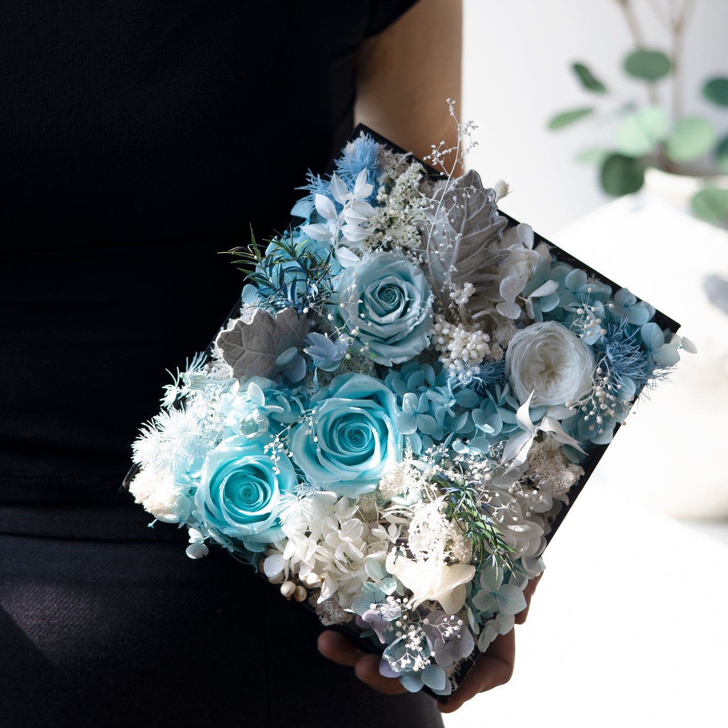 Florvin 20cm Acrylic Preserved Real Flower Box