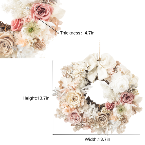 Florvin Preserved Real Rose Wreath (13"x 13")